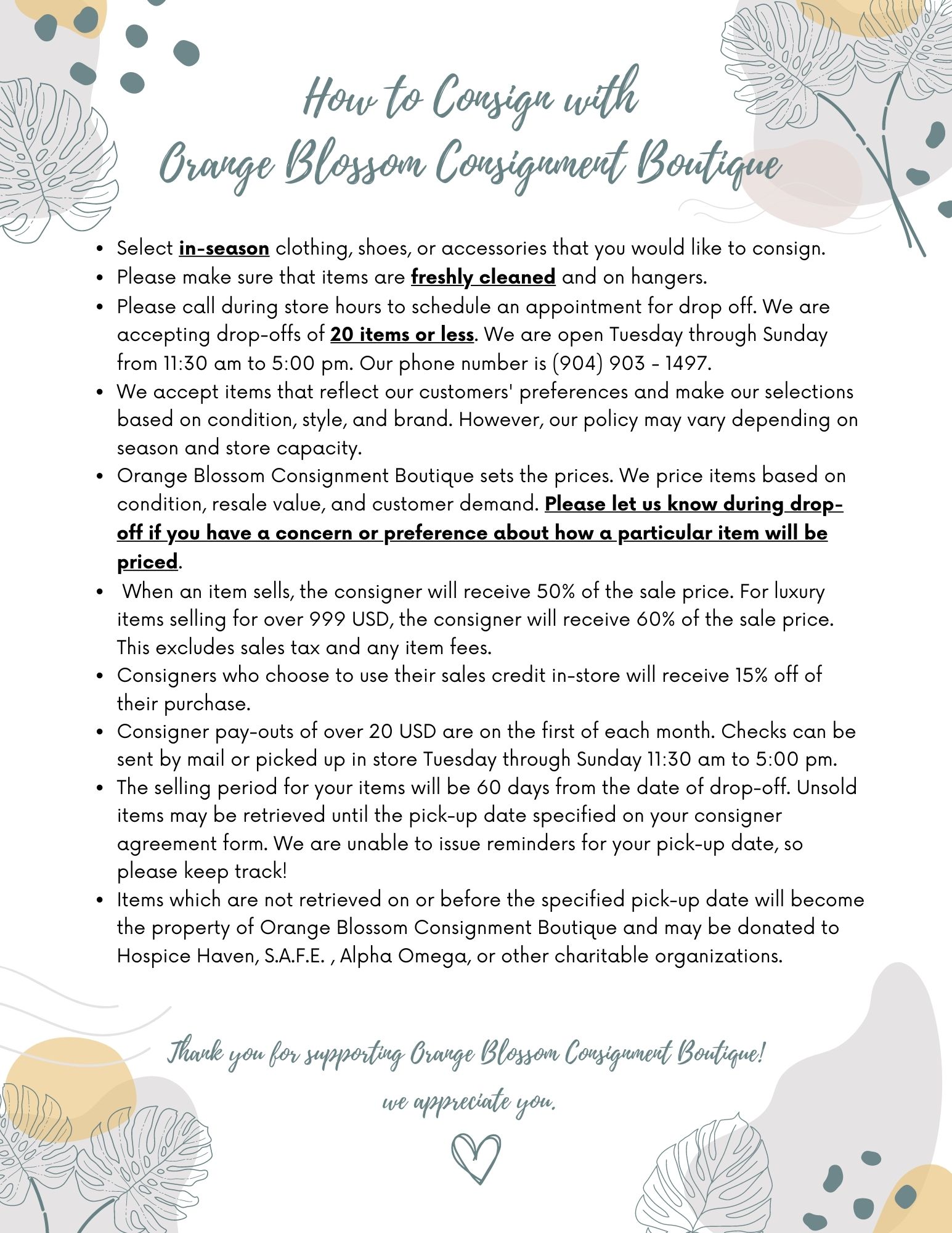 How to Consign Orange Blossom Consignment Boutique